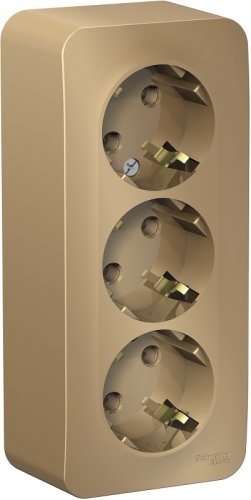 Розетка с заземлением накладная Systeme Electric Blanca 3-м. титан фото Розетка с заземлением накладная Systeme Electric Blanca 3-м. титан картинка